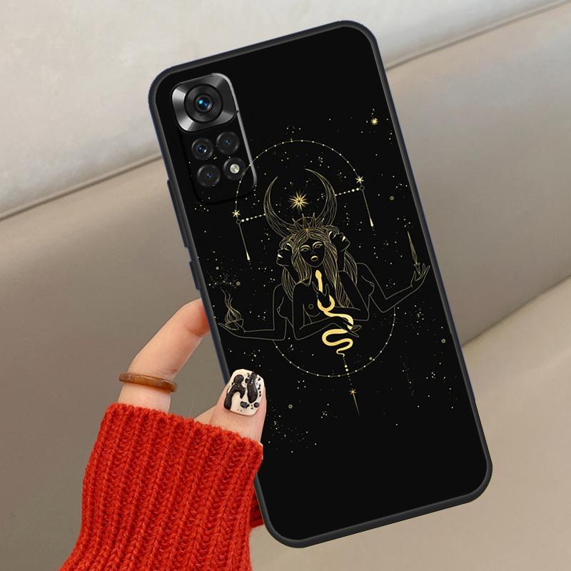 Triple Moon Goddess Hecate Tarot Card Case For Xiaomi Redmi Note 11 12 8 9 10 Pro 8T 9S 10S 11S Redmi 9A 9C 10 10A 10C Cover