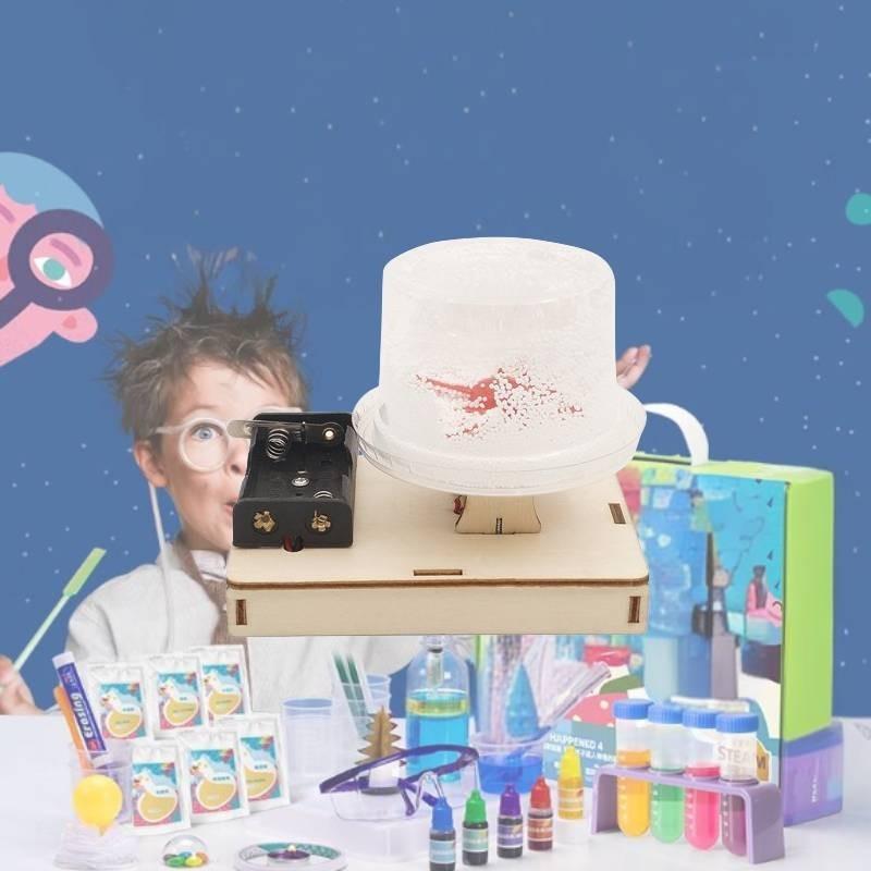 Educational Diy Electric Static Snow Toy Science Experiment Kit For Kids Wood Material