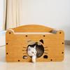 Double-Layer Cat Head Sofa Cat Bed with Scratch Board