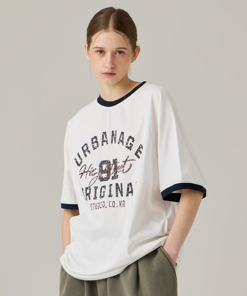 URBANAGE [2Pack] High Street Ringer Raglan Oversized Short Sleeve 3 Colors (Type A)