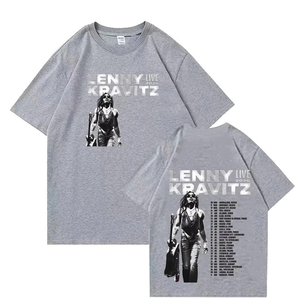 Lenny Kravitz Live 2026 Maglietta Grafica Uomo Donna Cotone di Alta Qualità Maglietta Moda Uomo Manica Corta Stile Musica Punk Streetwear