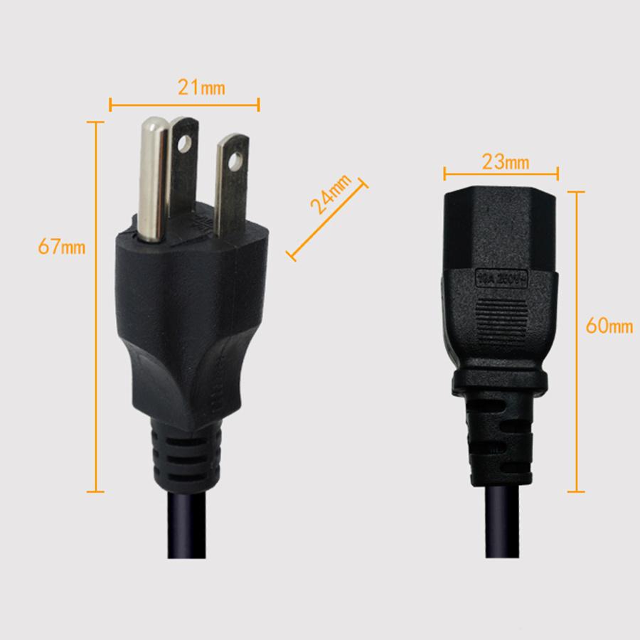 6ft 3-Prong USA Plug Standard AC Power Cable Desktop Monitor Computer Cord Cable