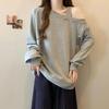 Women's Retro Black One-Shoulder Hoodie - Stylish Loose Fit for Spring & Autumn