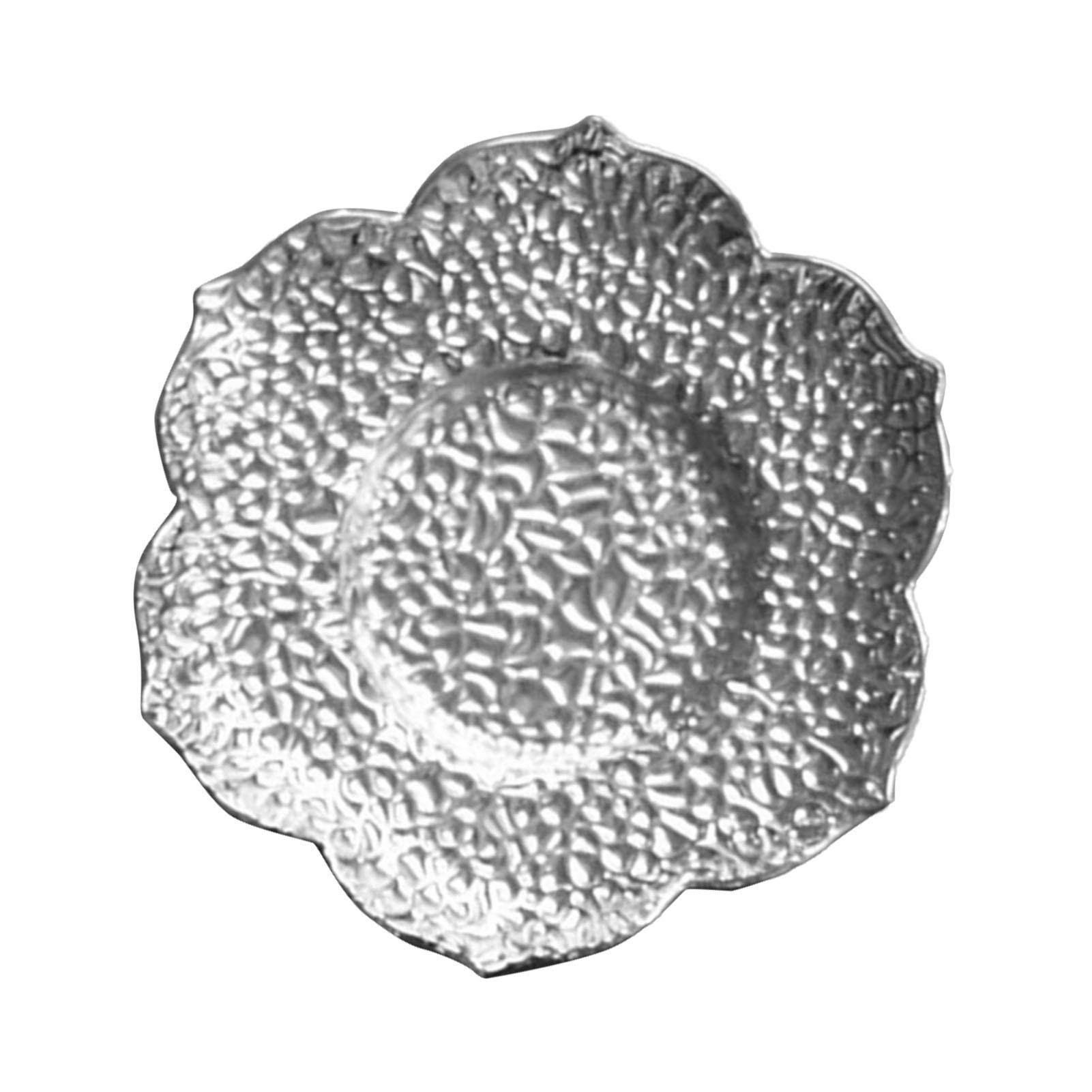 

Cup Coaster Embossed Pattern Heat Insulation Decorative Bronze Coaster for Household Office Restaurant Bar Silver срібний