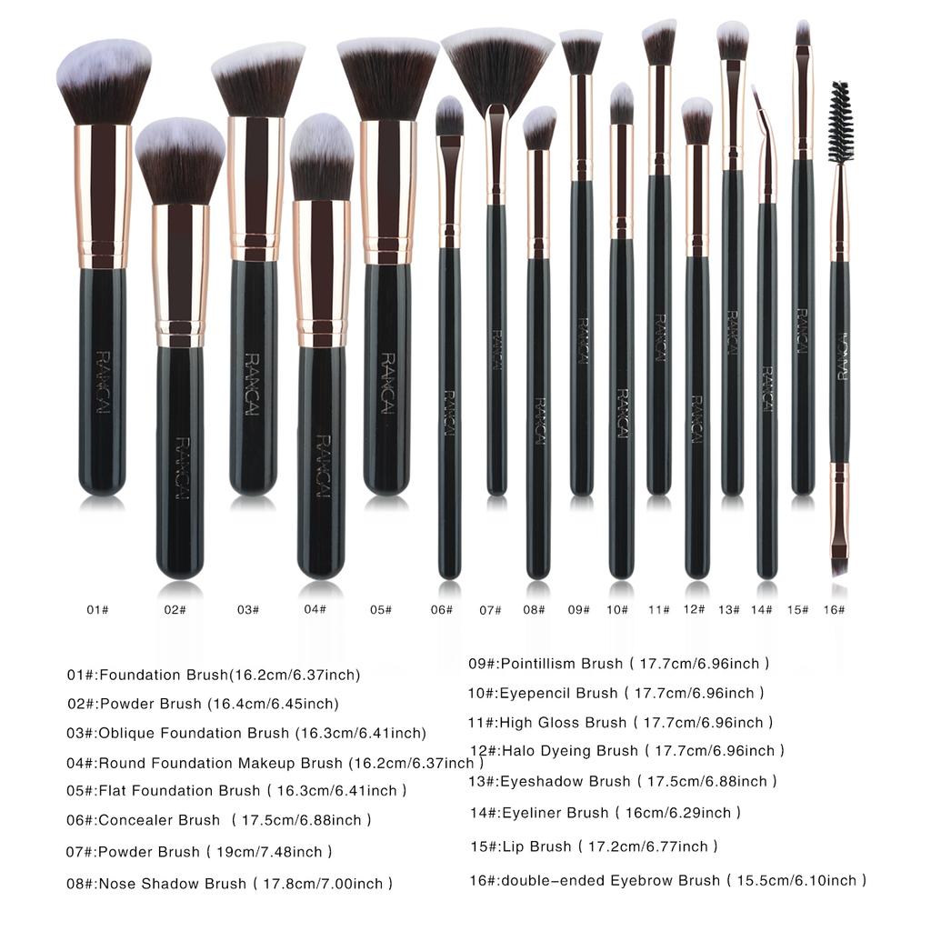 16 PCS Makeup Brushes Professional Cosmetic Powder Eye Shadow Foundation Blush Blending Beauty Tool For Women