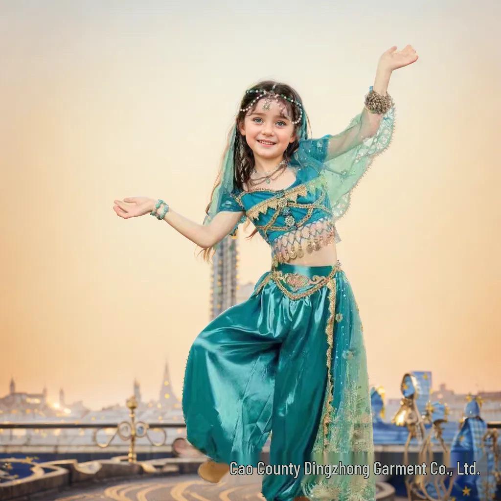 Indian Princess Jasmine Dress for Toddlers - Exotic Style Belly Dance and Photography Costume