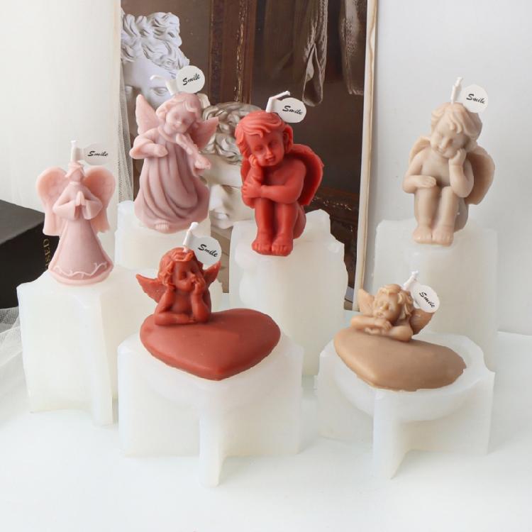 Silicone Mold 3D Angel Candle Molds Handmade DIY Soap Baking Molds Home Decors