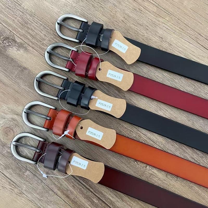 Belt Women'S Retro Niche Cowhide Leather Belt With Jeans Belt