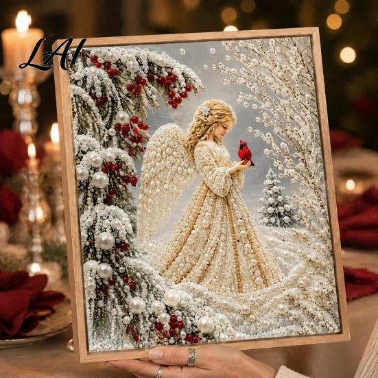 Dekorative Perlen-Bastelarbeiten Weihnachts-Malset Weihnachtsmann Rentier DIY Kunst Kreative Winterdekoration 3D Engel Wandbastelset für Erwachsene Festlich