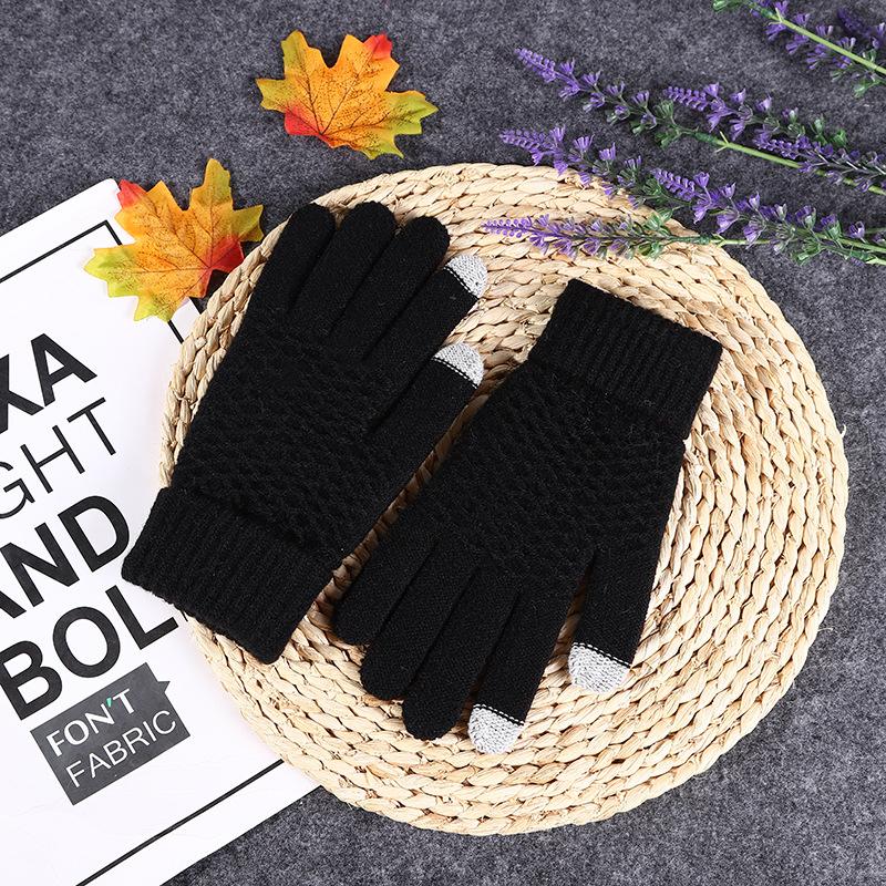 Korean Version Refers To Winter Knitted Thermal Gloves, Simple Unisex Knitted Thermal Gloves