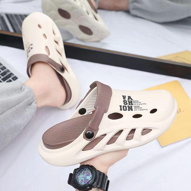 Hole shoes men's summer wear non-slip office bag head slippers men's sports platform beach sandals