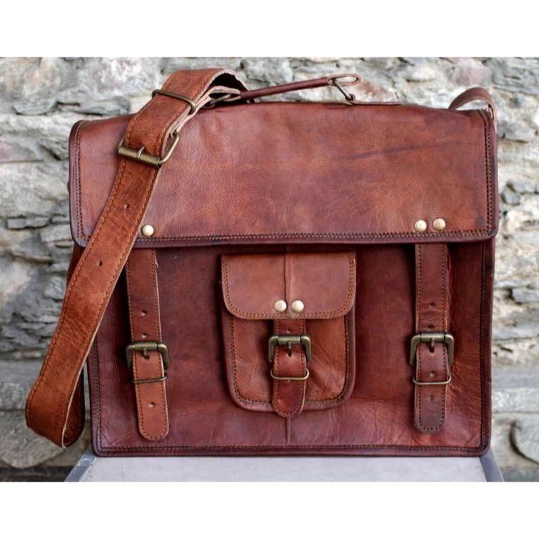 

Новая мужская сумка кожаная на плечо мессенджер сатчел портфель сумка для ноутбука 13 x 10 x 4 in