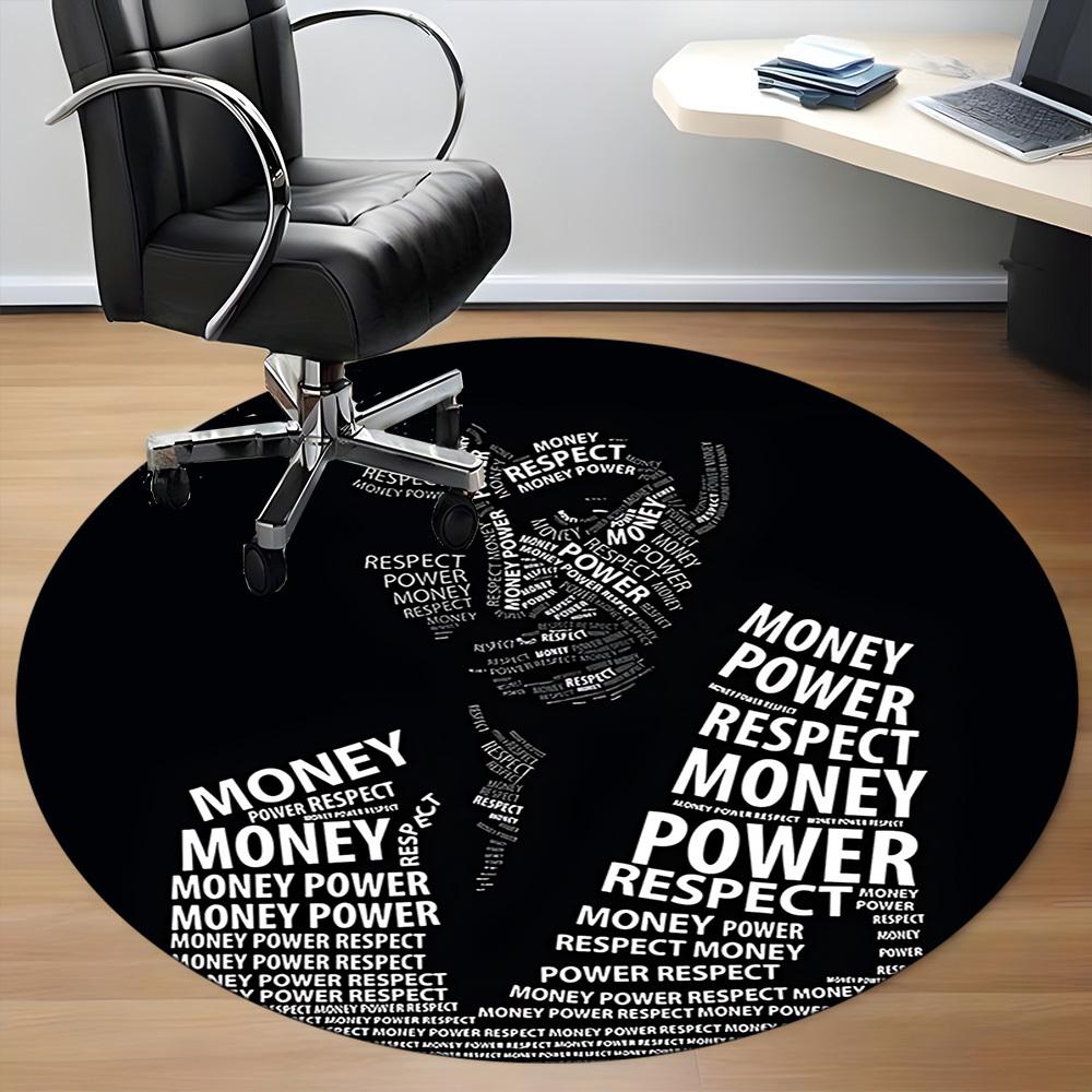 1PC Scarface Office Round Rug, Non-slip, Soft and Durable Office Rug for Interior Decoration, Perfect for Office Yy250915034