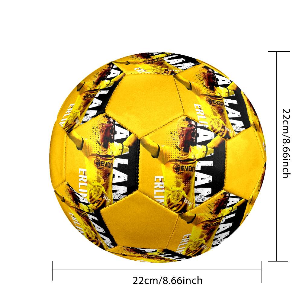 1PC Haaland Game Changer taglia 5 pallone da calcio Pallone da calcio indoor Praha Colorato Per tutte le età Cucito a macchina PVC Pronto per la competizione Resistente Alto rimbalzo