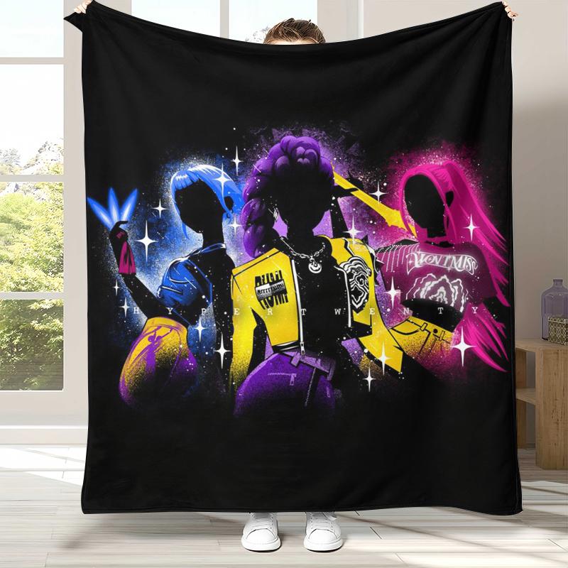 K-Pop Demon Hunters Golden Saja Boys Coperta di Flanella, Coperta in Peluche Ultra Morbida e Calda per Casa Camera da Letto Letto Divano Copertura Ufficio Picnic