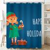 Tu Christmas Shower Curtain Festive Holiday Decor Winter Themed Bathroom Fabric Backdrop Waterproof Holiday Gift Cozy Home Decor
