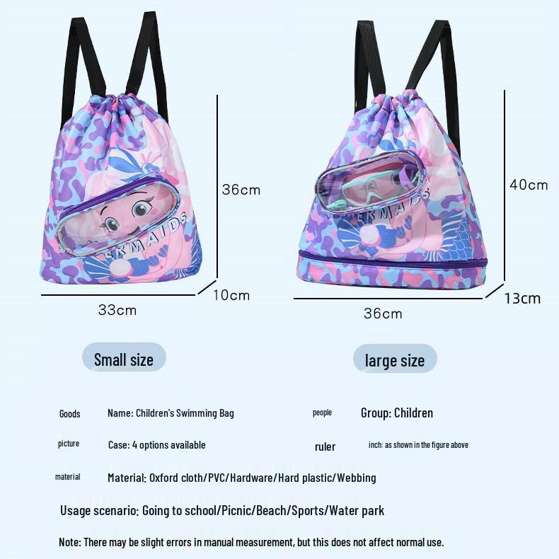 Children's Waterproof Swim Bag - Wet/Dry Separation, Cartoon Design, Outdoor Portable Beach Backpack