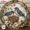 Circular Vintage Floral Metal Wall Art Home Decor
