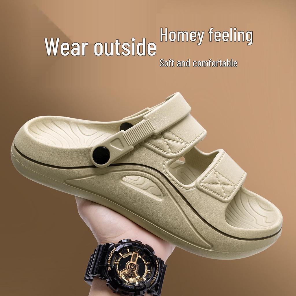 סנדלי קבקבי חוץ לגברים עם סוליה עבה מונעת החלקה - שקטים, ללא ריח, נוחות קיץ לנהיגה והליכה