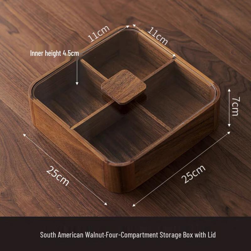 Walnut Wood Fruit & Snack Serving Box 1 piece