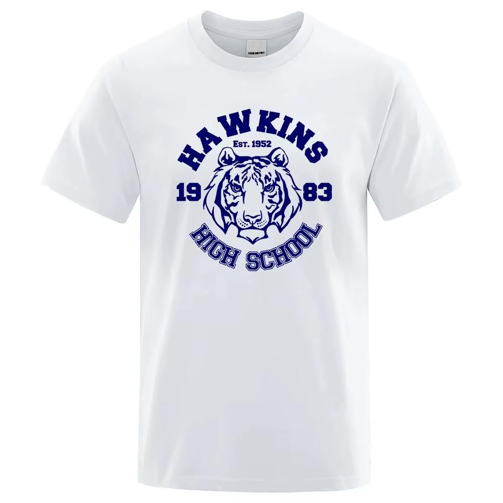 Hawkins High School Funny Printed Men TShirts Fashion Casual Clothing Summer Women Men TShirts Top Men Clothes S