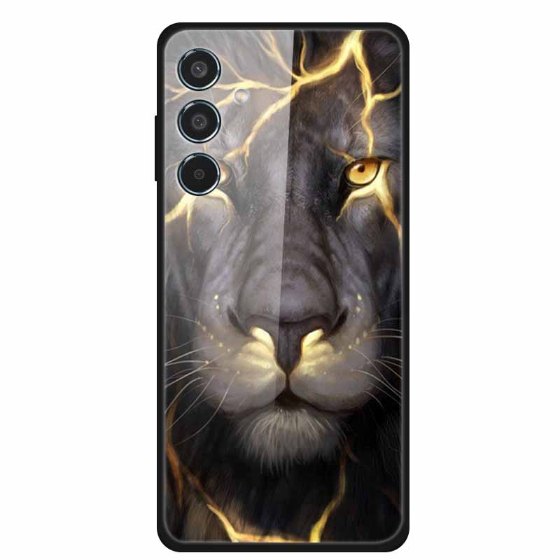 Glass Back Cover For Samsung Galaxy S24 FE Case S24FE Hard Tempered Glass Case For Samsung Galaxy M55 A16 Phone Case Soft Bumper