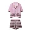 ZR Women's Summer 2025 Fashion Lapel Jacket & Shorts Set