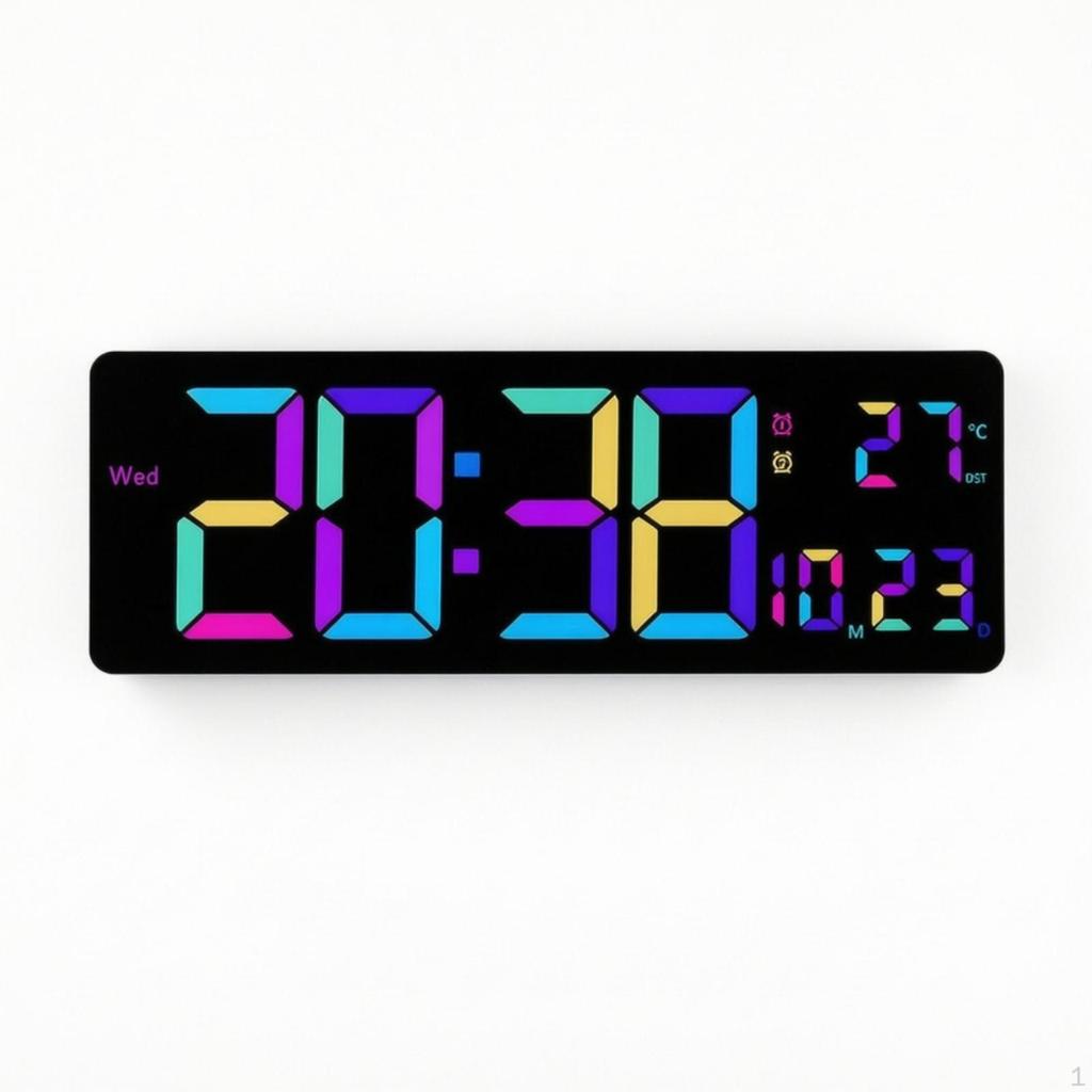 Digital Wall Clock with Temperature Big-Number for Living Room, Office