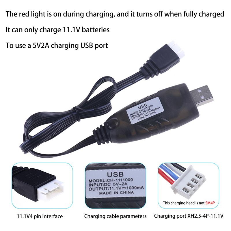 Battery 11.1V 2000Mah Gel Water Bead Blaster Batteries For Splatter Ball With Mini Connector To Sm Plug Charger Cable