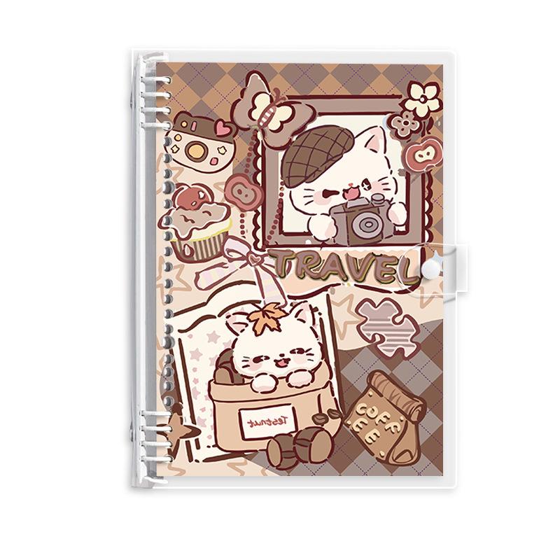 PVC A5 Waterproof Planner - Meow Fun Time Notebook with Transparent Soft Cover, Safe for Hands, Ideal for High School Students
