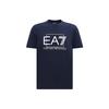 EA7 SS23 Letter Print Crew Neck Straight Fit Short Sleeve T-Shirt Men Tops Navy-Blue 3RPT62-PJ03Z-1554