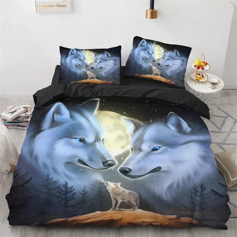 3D Wolf Duvet Cover Collection Animal Printed Single Twin Full Queen King Bedding Collections Euro Bedclothes Pillowcases For Children Kid