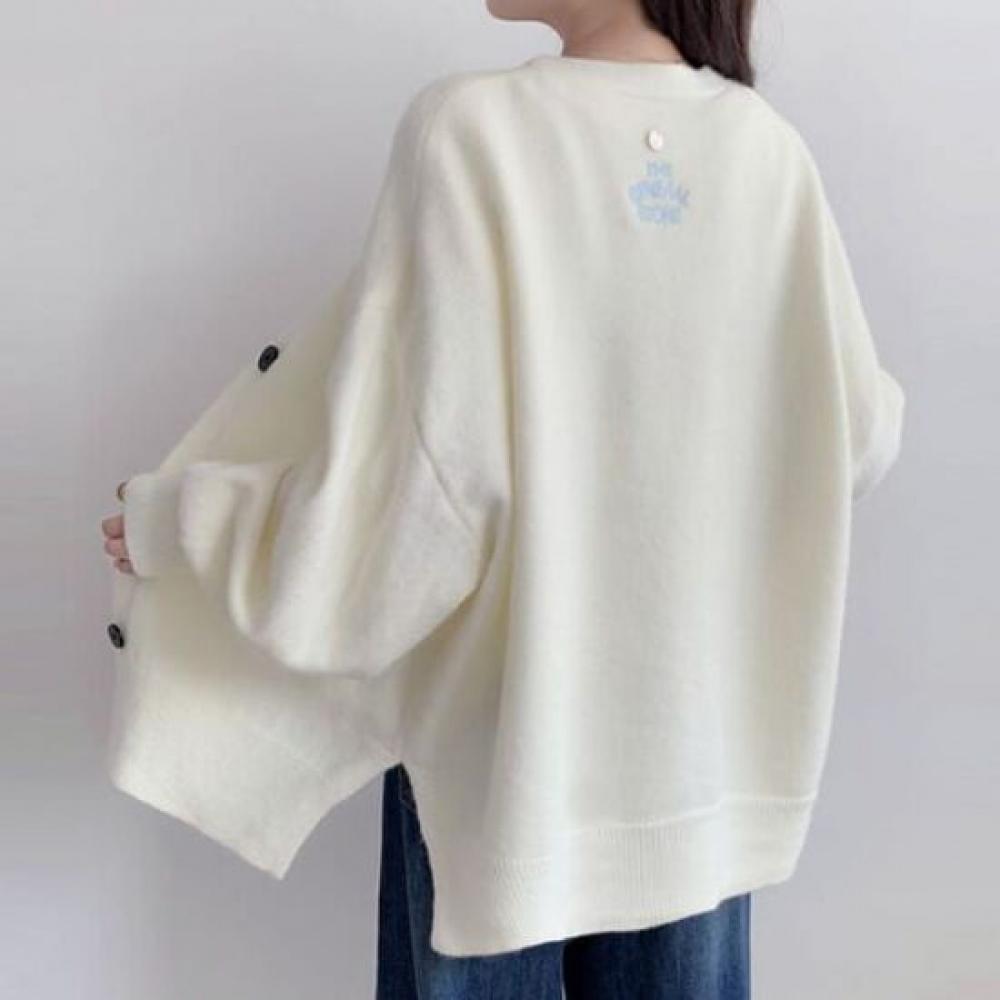 Navava Women Simple Basic Long Sleeve Knit Cardigan Nk3228