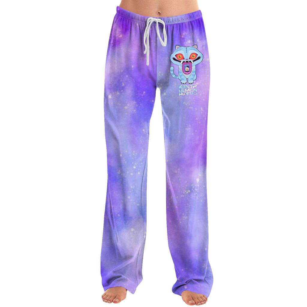 Womens Pajama Pants Sleepwear Casual Drawstring Elastic Waist Pants Comfy Straight Yoga Loose Trousers