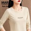 Mark Fairwhale Women's Long-Sleeve Crewneck Letter Graphic T-Shirt
