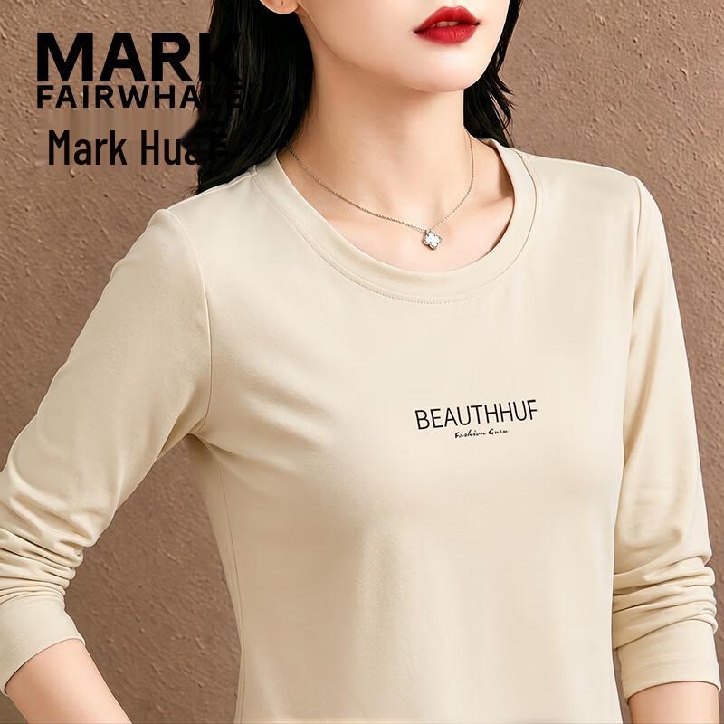 Mark Fairwhale Women's Long-Sleeve Crewneck Letter Graphic T-Shirt