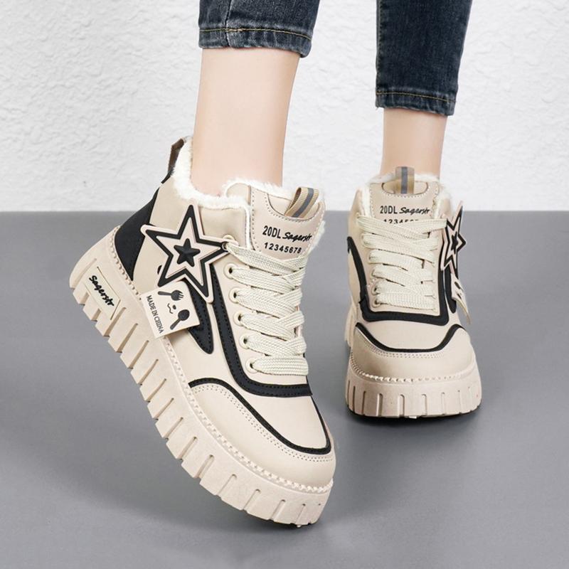 Winter Women's Fleece Thickened Warm Shoes Casual Snow Boots