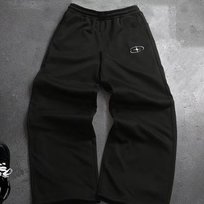 Men's Wide Leg Sports Pants Paired with Long Pants - Loose Streetwear, Jogging Pants, Gym, Casual Wear, Black Sports Pants