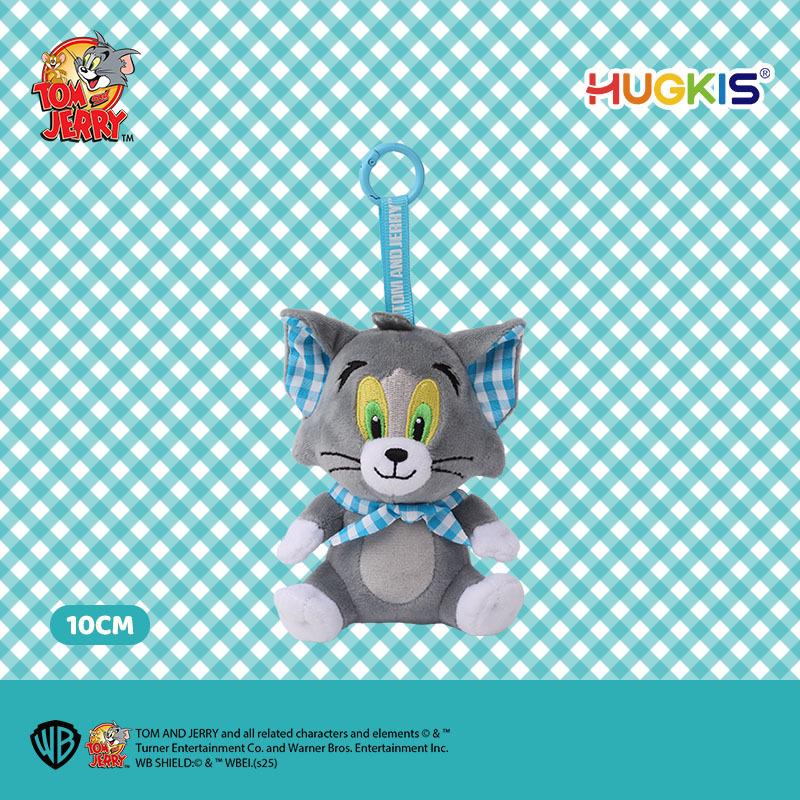 Tom and Jerry Plaid Plush Keychain: Cute Tom Cat & Jerry Mouse Charm