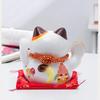 5" Ceramic Battery-Powered Maneki Neko with Waving Hand - Lucky Cat Home Decor & Perfect Gift (Fortune Symbol)
