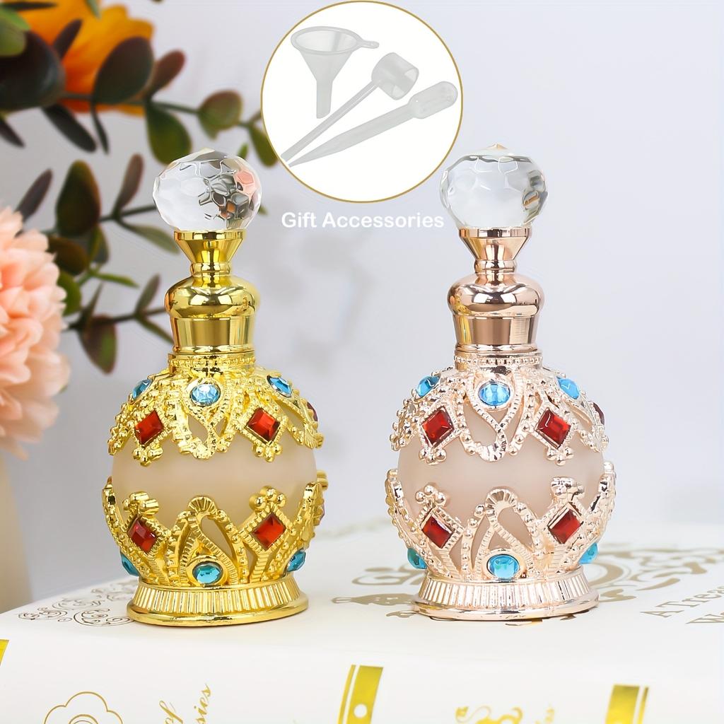0.51oz Two-Tone Crown Arabic-Style Perfume Bottle Portable Personal Care Essential Oil Bottle Vanity Decoration/Party Decoration/The First Choice for