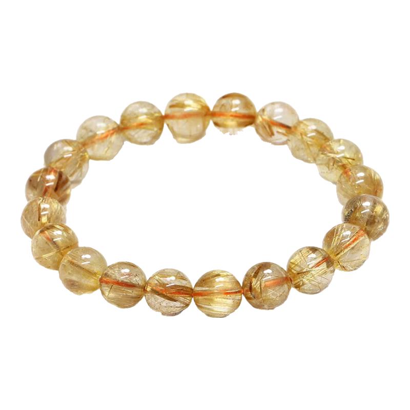 Shiyue Natural Golden Rutilated Quartz Lucky Charm Bracelet Gift Box Set with Appraisal Certificate