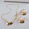 Collana Alla Moda Stile Rame Placcato Oro Argento Bicolore Elegante Moda Esagerato Collana per Clavicola Set di Accessori Orecchini Donna