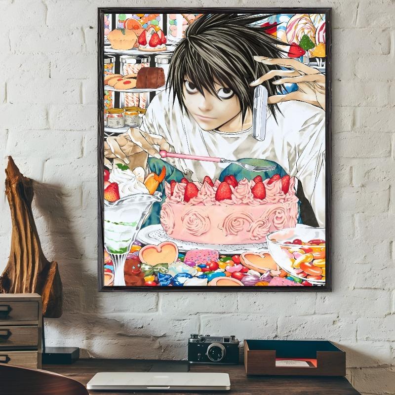 Anime D-Death N-Note DN L Poster Sticky Wall Art Printing Waterproof Home Living Bed Room Bar Hallway Aesthetic Decor