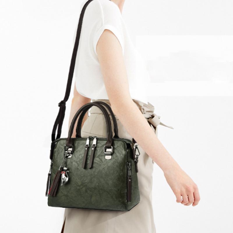 Yogodlns Bolso de cuero para mujer Bolsos de hombro tipo bandolera con borlas Totes