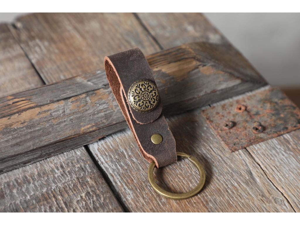 Handmade Genuine Leather Car Key Bag - Classic Retro Style