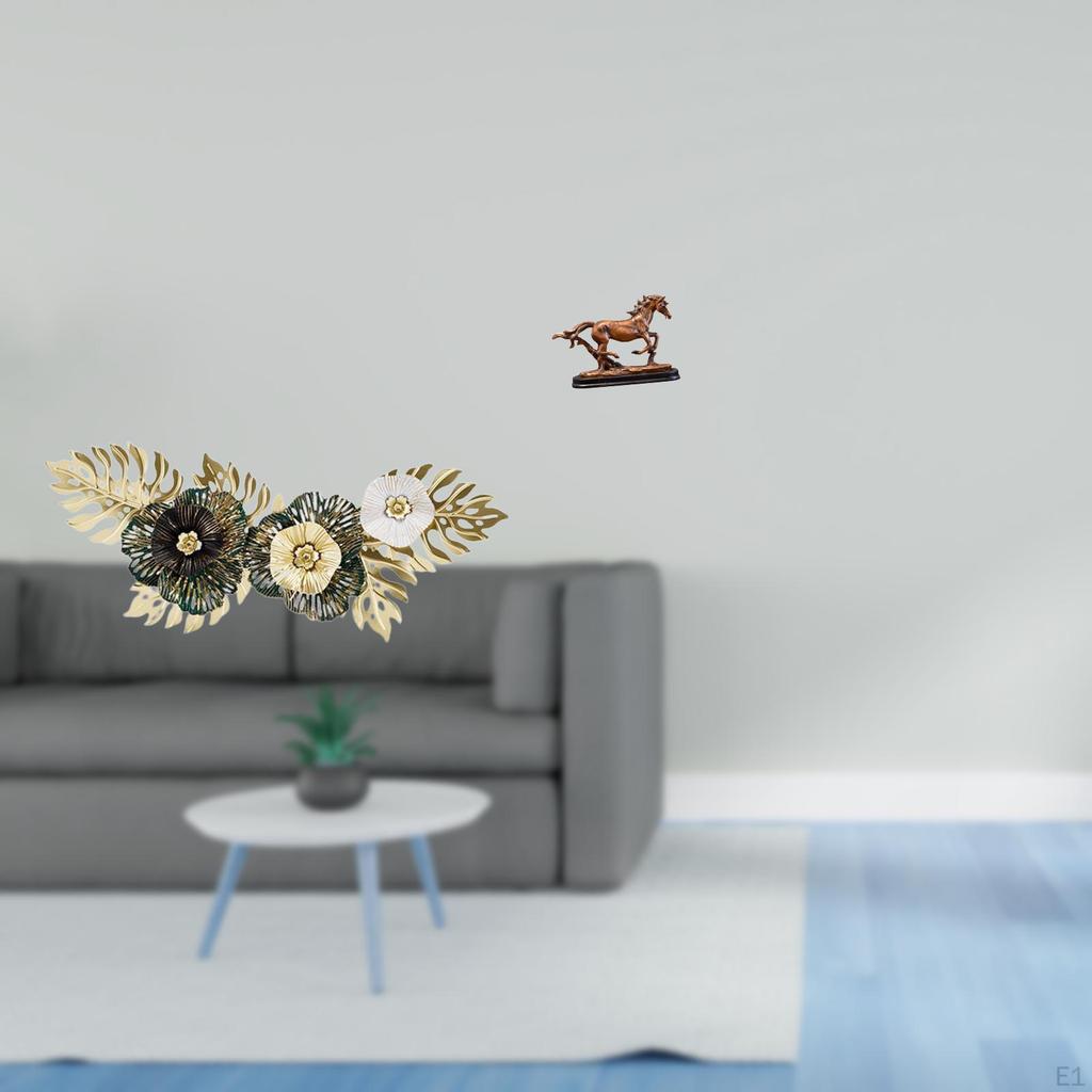 Nordic Metal Wall Art Decorative Sculpture Flower Leaves Hanging Artwork for Dining Room Gift Home