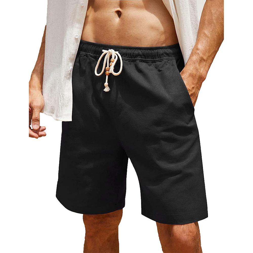 Men's Casual Shorts Summer Fashion Middle Pants Beach Style Simple Loose Drawstring Elastic Waist Jogging Sports