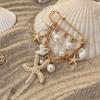 Salircon Bohemian Starfish Conch Imitation Pearl Pendant Brooches for Women Functional Detachable Suits Pin Accessories Jewelry