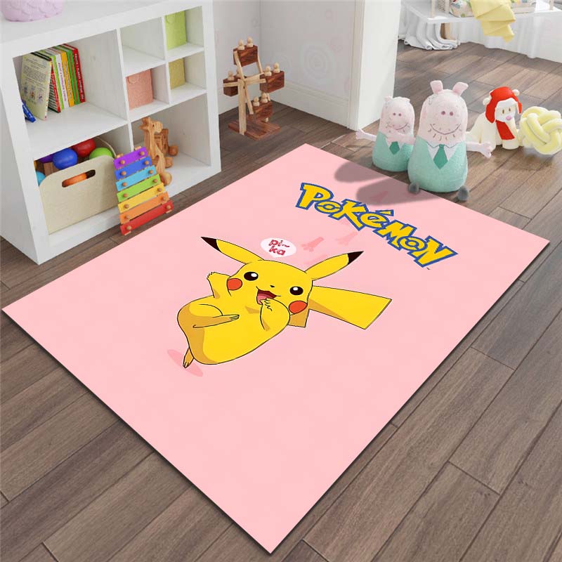 Japan P-Pokemon Pikachu Pattern Cartoon Carpets for Living Room Bedroom Bedside Floor Mat Area Rug Home Decor Luxury Gifts